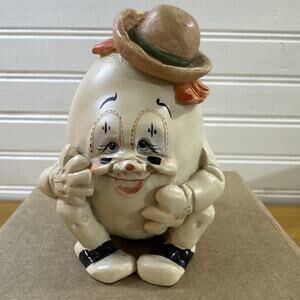 Allyson Nagel 1994 3” Resin Egg Figurine - Clown Sunny Side Up - Easter Egg